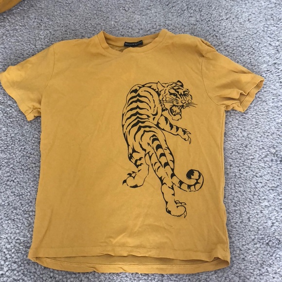 mustard tiger shirt